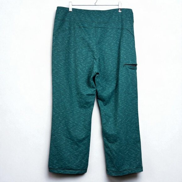 Duluth Trading Pants Womens XL Pull On Straight Leg Green Print Stretch Pockets - Picture 6 of 11